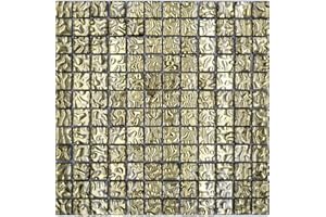CONWIRE Mosaïque en verre - Doré brillant - Pour mur de cuisine, salle de bain et douche - 1 tapis