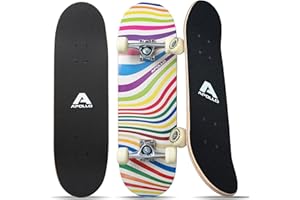 Apollo Skateboard Niño, Monopatín Niño con Cojinetes ABEC 3 y Ejes de Aluminio, Skate Completo con Diseños Geniales, Monopatines para Niños a Partir de 3 Años