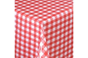 ‎MODERNO Wachstischdecke Wachstuch Tischdecke Gartentischdecke abwaschbar eckig 240x140 cm kariert Rot Weiss