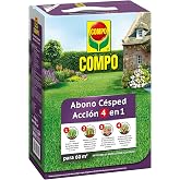 COMPO Action 4-in-1 Micro Granules Lawn Fertilizer for Garden 60 m&sup2;, 3 kg | Nourishes grass, strengthens roots, improves soil