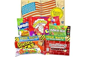 Bonbon Americain | Boite de Bonbons et Chocolat | Assortiment Américain de Friandises | Panier Cadeau pour Enfant et Adulte | Anniversaire, Noël, Calendrier de l'Avent | Heavenly Sweets