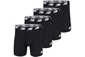 New Balance - Boxer da uomo in cotone senza volo, 15 cm al cavallo (4 pezzi di biancheria intima da uomo)