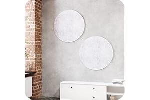 vilz 2 placas acústicas de aislamiento acústico para techo y pared de fieltro reciclado – placas silenciadoras autoadhesivas Ø 550 x 12 mm