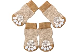 Akopawon 4 Pezzi Calzini Antiscivolo per Cani e Gatti Proteggi Zampe Calzini Controllo trazione per Interni, Calze per Cuccioli Cane e Gatto con Rinforzo in Gomma,Taglia S - 3XL per Cani 1.0-22.5kg