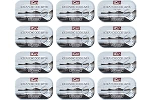 HEYWOOD Cod Liver in Natural Oil | 115g tinned with Oil | 100% Natural from Wild Cod x12