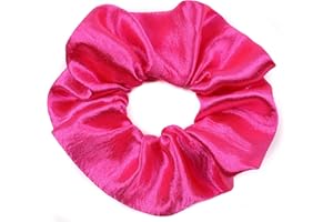 Mytoptrendz® Plain Satin Hair Scrunchies Ponytail Hair Tie Traceless Luxurious Bobbles Classic Hair Accessory (Pink)