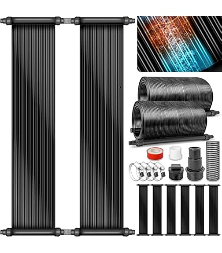 Colector Solar Para Calentar Piscinas KESSER – Panel De 300x140 Cm, Plástico UV, Incluye Abrazaderas Y Cinta De Teflón
