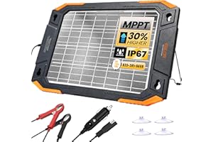 BALDR 13W 12V Solar Powered Battery Charger & Maintainer, Built-in Smart MPPT Charge Controller, Waterproof, (VR1213)