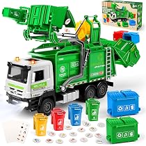 Camion-poubelle avec son et lumière - multicolore