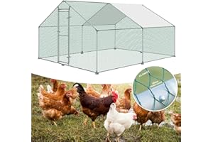 SAILUN Chicken Run Coop Outdoor with Lock 3 x 4 x 2 m Chicken Cage & House Heavy Duty Galvanised Steel Frame Coated PE Shade Roof Suitable for Hens Ducks Dogs Rabbit Chickens Small Animals