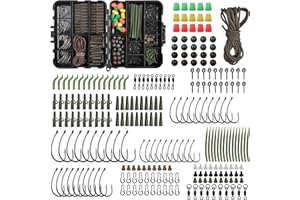 SHADDOCK Set di 246 scatole per attrezzatura da pesca alla carpa, inclusi ganci per carpa a cambio rapido, maniche anti-groviglio, perline da pesca, mais, tubatura per pesca alla carpa