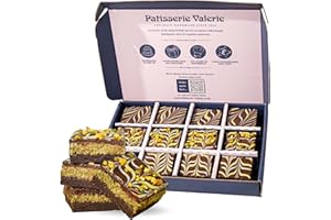 Patisserie Valerie Dubai Chocolate Brownies Gift Box | Luxury Pistachio & Kunafa Brownies | Handcrafted Middle Eastern Dessert | Vegetarian, Alcohol-Free Treat | Gift | Premium Bakery Quality