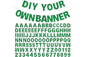 MIFENGDAER DIY Banner Kit with Letters Glitter Banner Letters Green Customizable Birthday Banners Graduation Custom Party Hanging Banners for Graduation Wedding Party Baby Shower Decoration (Green)