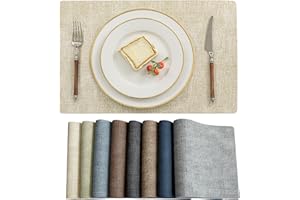 mosayt Manteles Individuales de Cuero, Juego de 4,Beige,salvamanteles Individuales Lavables Mantel Individual, Antideslizantes Ipermeable Facil de Limpiar decoración para Cocina
