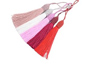 MAKHRY 20pcs 15.5cm / 6 Pollici Nappe Segnalibro Filo di Seta con Loop di 2 Pollici Cavo e Piccolo Nodo Cinese per la Creazione di Gioielli, Souvenir, Segnalibri, Accessorio Mestiere Fai da te (Misto Rosso)