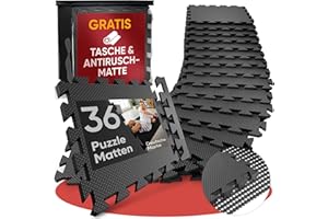 ‎FITLABS Bodenschutzmatte Fitness inkl. gratis Antirutschmatte & Zipperbag - 18/36/54 Puzzlematten - 30x30x1cm Trainingsmatte - Sport Matte - Gymnastikmatte Sportmatte Turnmatte Fitnessmatte von FITLABS®