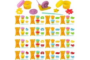 BONNYCO Set Plastilina con Moldes y Bolsas Sorpresa Pack 16 Regalos Cumpleaños Niños Colegio 3-9 Años. Detalles Alumnos Fin de Curso, Ideas Regalitos para Invitados, Relleno Piñata