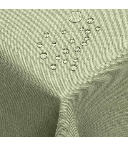 Soleil d'ocre, Alix Nappe carrée Anti-tâches, Polyester, Kaki