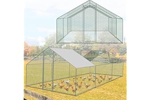 Sonnewelt Freilaufgehege 3x6x2m Hühnerstall Verzinkter Stahl Kleintierstall Hühnerhaus Dach Geflügelstall mit Sonnenschutzdach und Tür für Haustierkäfig Hühnerkäfig Vogelkäfig Kleintiere Pflanzen