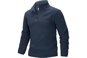 33,000ft Men's Fleece Pullover Warm Half Zip Microfleece Jacket Lightweight Outdoor Sweatshirt Thermal Top with 2 Pockets for Autumn Winter, Hiking, Work