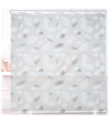Basic Duschrollo 120x240 Cm Breit Modell Quadro Hellgrau Schwarz