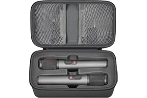 Boobowl Étui de microphone Bluetooth compatible avec les microphones numériques JBL PartyBox sans fil J2X, boîte micro portable pour batterie rechargeable, récepteur, adaptateur (étui uniquement