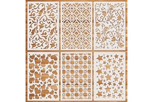 OOTSR 6 Piezas Plantillas para Pintar Reutilizables, 10.3x7inch Plantillas de Dibujos para Pintar, Plantillas Stencil para Pintar Suelos, Muebles, Decoración de Arte de Pared