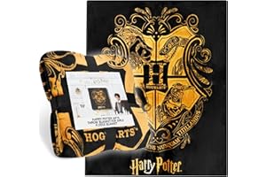 Harry Potter Kuscheldecke 150x130cm, Weiche Fleece Fleece Bett- und Sofadecke, Flauschige Decke mit Hogwarts Design, Gemütliche Geschenke für Fans