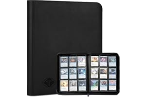 TIOPLIOR Card Binder for Trading Card 9 Pocket, Zip MTG Card Binder with 432 Side Loading Pocket, Card Album Fit for TCG Baseball Football Sports Card, Easy Insert of Cards Collection Binder Black