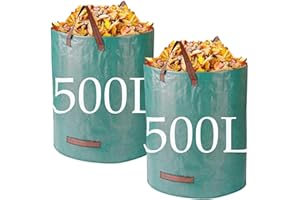 SUMWITUM Garden Waste Bags 500L x 2 Heavy Duty, Reusable Sacks With Handles for Collecting Plant Waste, Grass and Leaves