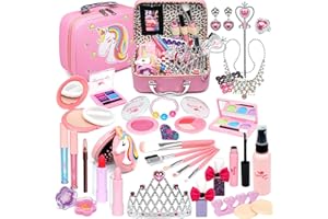 Amerrly Trucchi Bambina Anallergici - 39 Pezzi Valigetta Trucchi Unicorno Bambina, Sicuro e Lavabile Set Trucchi Bambina, Giochi Bambina, Natale, compleanno, Regali per Ragazze dai 4 ai 12 anni