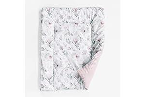 BABEES Wickelauflage Wickelunterlage 70x50 cm 100% Baumwolle Mädchen Junge Baby Kinder zweiseitig (SAVANNA)