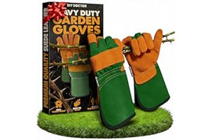 DIY Doctor Heavy Duty Gardening Gloves for Men, Thorn Proof Leather Garden Work Gloves, One Size Fits Most Unisex - (1 Pair)