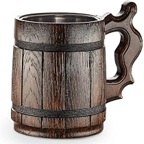 Boccale Birra Acciaio Inox Finto Legno - Design Creativo In Resina, Capacità Grande, Per Uomini E Feste - Foto 8