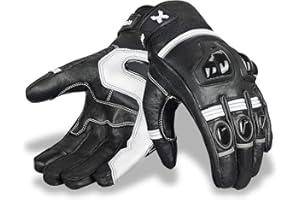 RideMaxx Premium Leather Motorbike Motorcycle Gloves Touch Screen Gloves with Knuckle Protection Racing gloves Riding Gloves