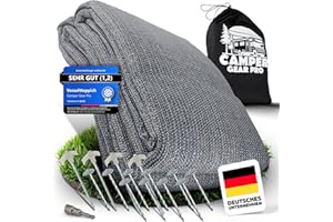 Camper Gear Pro Vorzeltteppich mit Profi Heringen [Extrem Stabil] | Camping Teppich Outdoor – Zeltteppich, Markisenteppich für Wohnwagen, Wohnmobil & Zelt – Jetzt Größe wählen