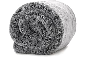 IVALITY® Panno asciugatura auto XXL 80x50 cm Ultra assorbente 1400 GSM, panno in microfibra ritorto, anti-pelucchi, delicato sulla vernice, perfetto per cura auto e moto