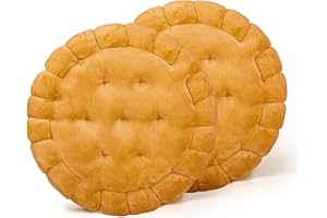 BESCH Cojines para Silla Redondos Forma de Galleta 40cmØ - Cojín de Asiento Suave y Cómoda, Ideal para Decoración de Hogar y Terraza (Redondo Amarillo, Pack 2)