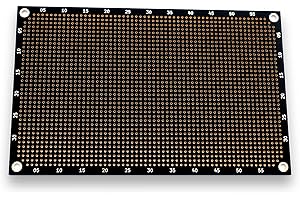 JUNKER TECHNOLOGIES Premium Lochrasterplatine | Einseitig mit runden Pads | 160 mm x 100 mm | Matt-Schwarz | 2,54 mm Rastermaß