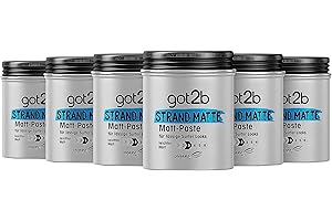 ‎GOT2B got2b Strand Matte Matt-Paste (100 ml), Styling Paste für matte Surfer Looks, zum Strubbeln, Texturieren oder Zähmen ohne Verkleben, mittlerer Halt, 6x 100 ml