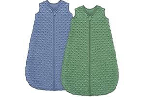 Unnivoll Śpiwór niemowlęcy na zimę, 1,5 Tog, śpiwór zimowy dla niemowląt 0-6 miesięcy, śpiwór dla niemowląt, jesień, 67 cm, dla chłopców, dziewczynek, noworodków, niebieski i zielony