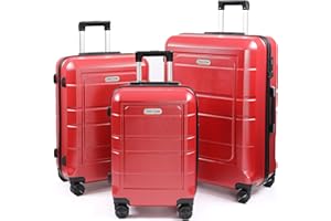 TAN.TOMI Koffer Set 3 Teilig, Hartschale Kofferset mit Rollen, Gepäck-Sets mit Passwortsperre, Zahlenschloss Teleskopgriff, Koffer-Set für Reisen Geschäft