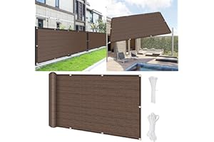 SUNLIMEI Balcon Privacidad 100 x 400 cm Protección de Privacidad Opaca Malla Protectora Balcon Exterior con Cuerda Pantalla Protectora para Barandilla de Terraza, Marrón