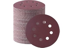 MIDO PROFESSIONAL ABRASIVE MIDO Professioanl Abrasive 125mm Sanding Discs 110 PCS Sandpaper 5 Inch 8 Hole Sanding Pads 400 Grit Sanding Disc Hook and Loop Round Orbital Sander Pads for Sanding