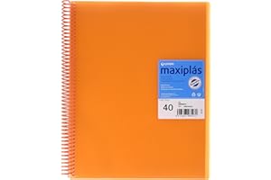 Grafoplás 39834052－Carpeta naranja de 40 fundas A4 con sobre. Con espiral