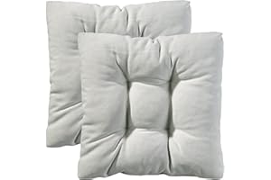 Traumnacht Cozy Chair Cushions, Set of 2, Comfortable Seat Cushions for Garden Chairs, Kitchen or Dining Room, Indoor and Outdoor, 40 x 40 x 6 cm, White