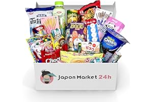 JAPON MARKET 24H JapanBox Premium: Scatola di Dolci Dagashi Giapponesi Importati - Autentica Varietà di Snack, Ramen, Cioccolati e Bevande - Biscotti Shinchan, Caramelle Esotiche, Dolci Giapponesi.