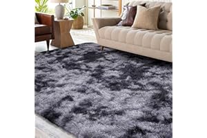 XSIVOD Flauschig Hochflor Teppich Dunkelgrau, Waschbarer Teppich 80x160 Wohnzimmer Anti Rutsch Extra Große Teppiche Schlafzimmer Weich Moderne Teppiche Matte Teppichen für Kinderzimmer