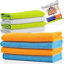 Nuke Guys Lot De 3 Chiffons Microfibre Quick'n'Gloss 40x40 Cm 500 G/m² - Vert & Blanc Pour Polissage Auto Sans Rayures