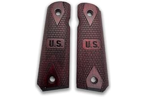 ZIB GRIPS Colt 1911 Pistol Grip, Full Size 1911 (Government/Commander) Impugnatura per pistola in noce fatta a mano in legno di noce Ars.19